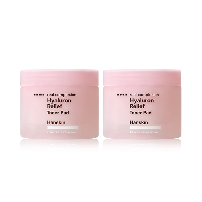 Hanskin Real Complex Hyaluron Relief Toner Pad 60 sheets 1+1