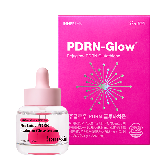Hanskin [Synergy SET] PDRN Pink Ball Bouncy Glow Serum 30ml + PDRN Glutathione 1 Box
