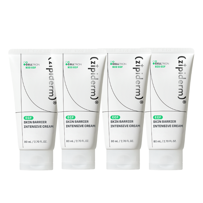 Zipiderm [Exclusive Plan] EGF Intensive Cream 80ml X4 (+Cream 15ml4 +Sun 15ml2 +Mask 10pcs)