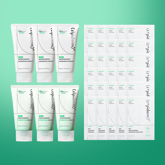 Zipiderm [Special Set] EGF Intensive Cream 80ml x3 + Hydrating Cream 80ml x3 + Mask Pack 30ea