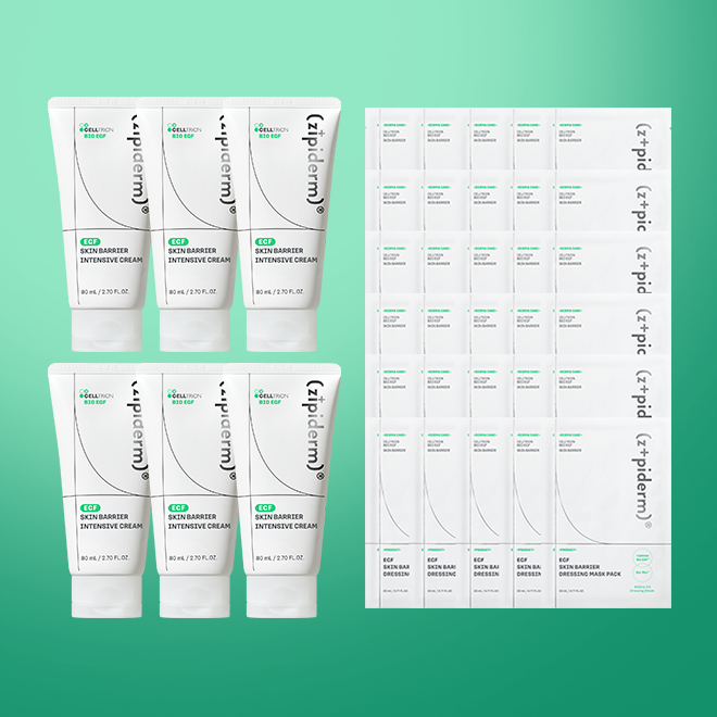 Zipiderm [Special Set] EGF Intensive Cream 80ml x 6 + Mask Pack 30pcs