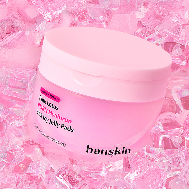 Hanskin [Cooling & Soothing/1+1] PDRN Hyaluron 31.5 Ice Jelly Pad 70 sheets x2