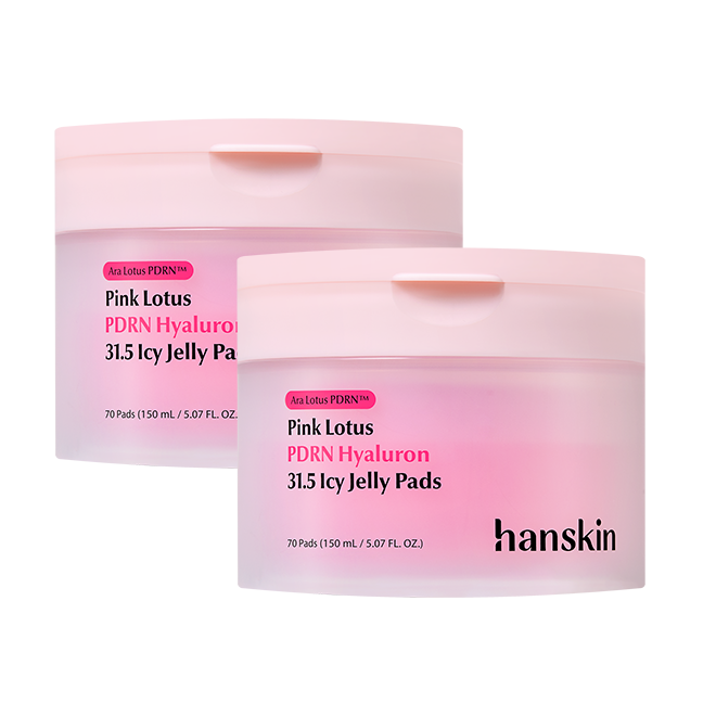 Hanskin [Cooling & Soothing/1+1] PDRN Hyaluron 31.5 Ice Jelly Pad 70 sheets x2