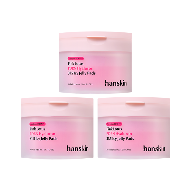 Hanskin [Cooling &Soothing/2+1] PDRN Hyaluron 31.5 Ice Jelly Pad 70 sheets X3