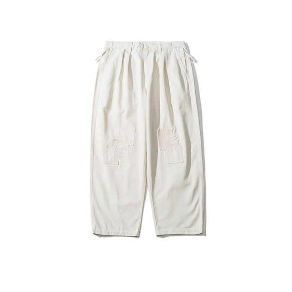 Gababa Unisex Vintage Straight-Fit Pants with Retro Patches G77638 (Plus Size S~2XL)