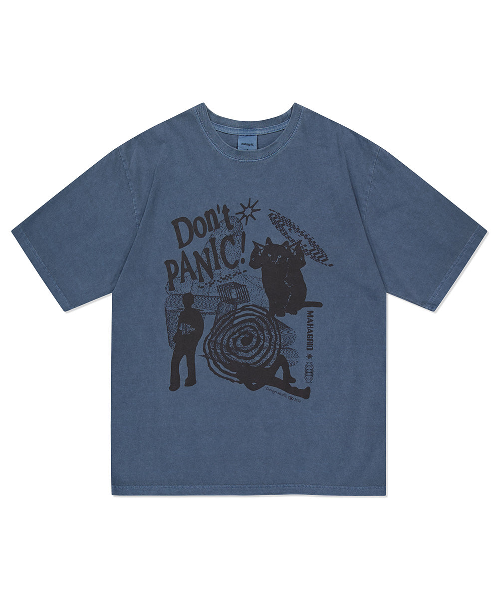 MAHAGRID DON’T PANIC PIGMENT TEE[NAVY]
