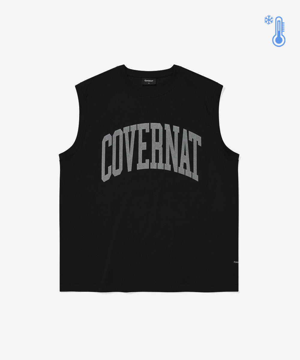 Covernat Cool Cotton Arch Logo Sleeveless Black