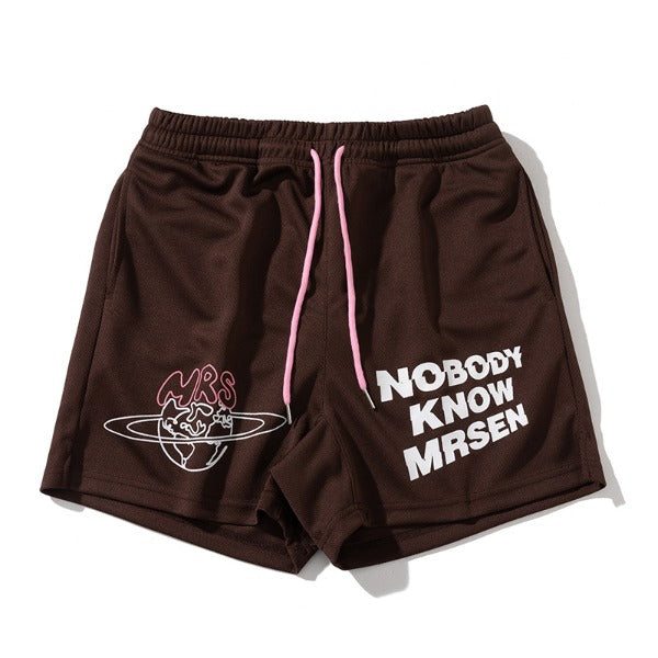 Gababa Unisex Breathable Earth Sports Band Training Shorts G74778 (Plus Size M~2XL)