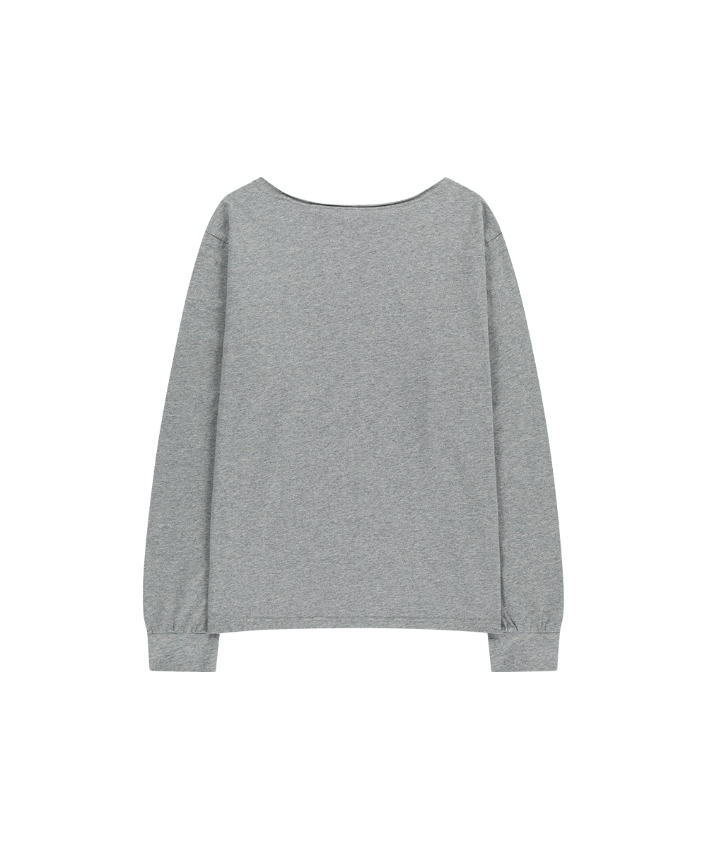 MAHAGRID PRESENT ONE SHOULDER LS TEE [GREY]