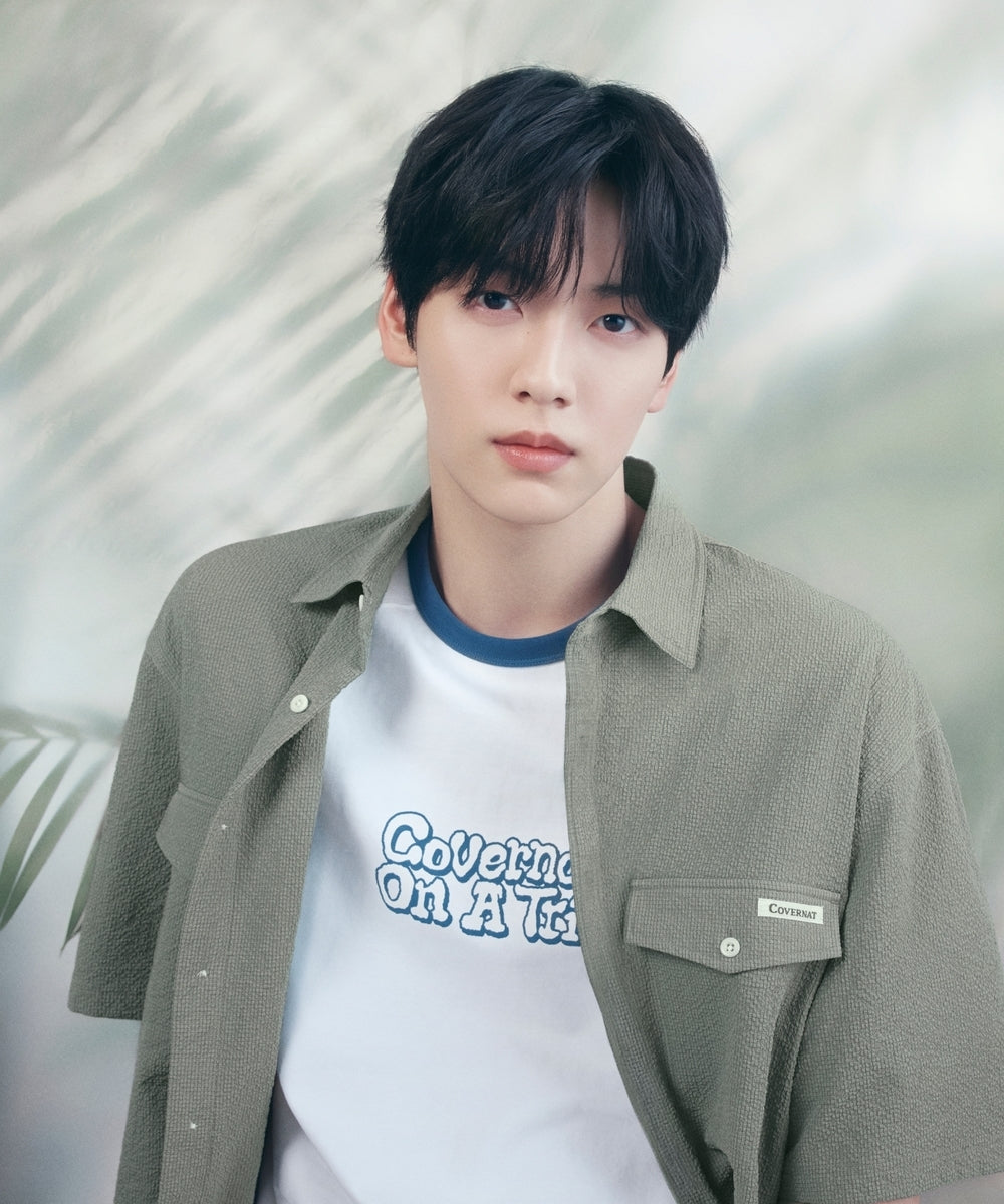 Covernat [Worn by Subin] Seersucker Half Shirt Khaki