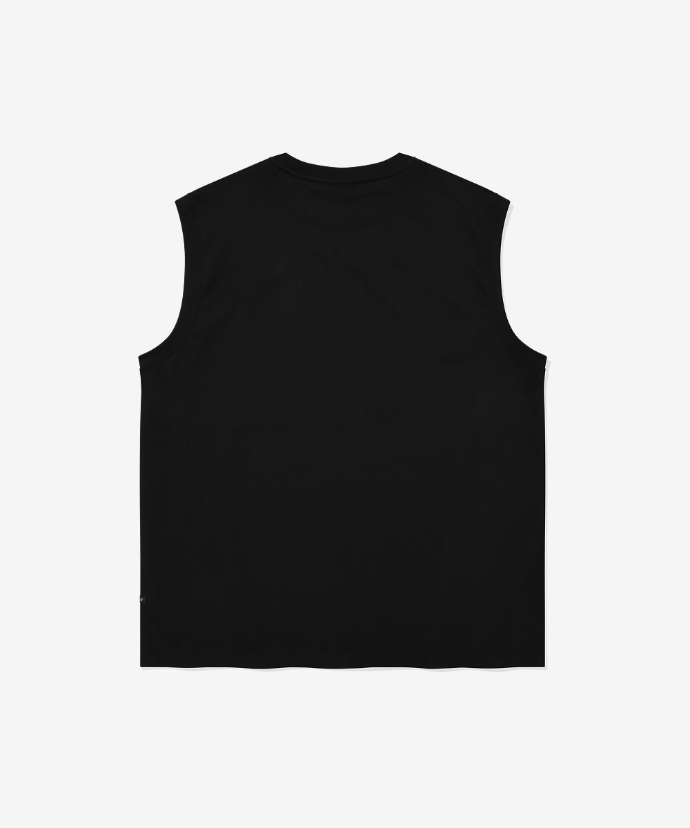 Covernat Cool Cotton Arch Logo Sleeveless Black