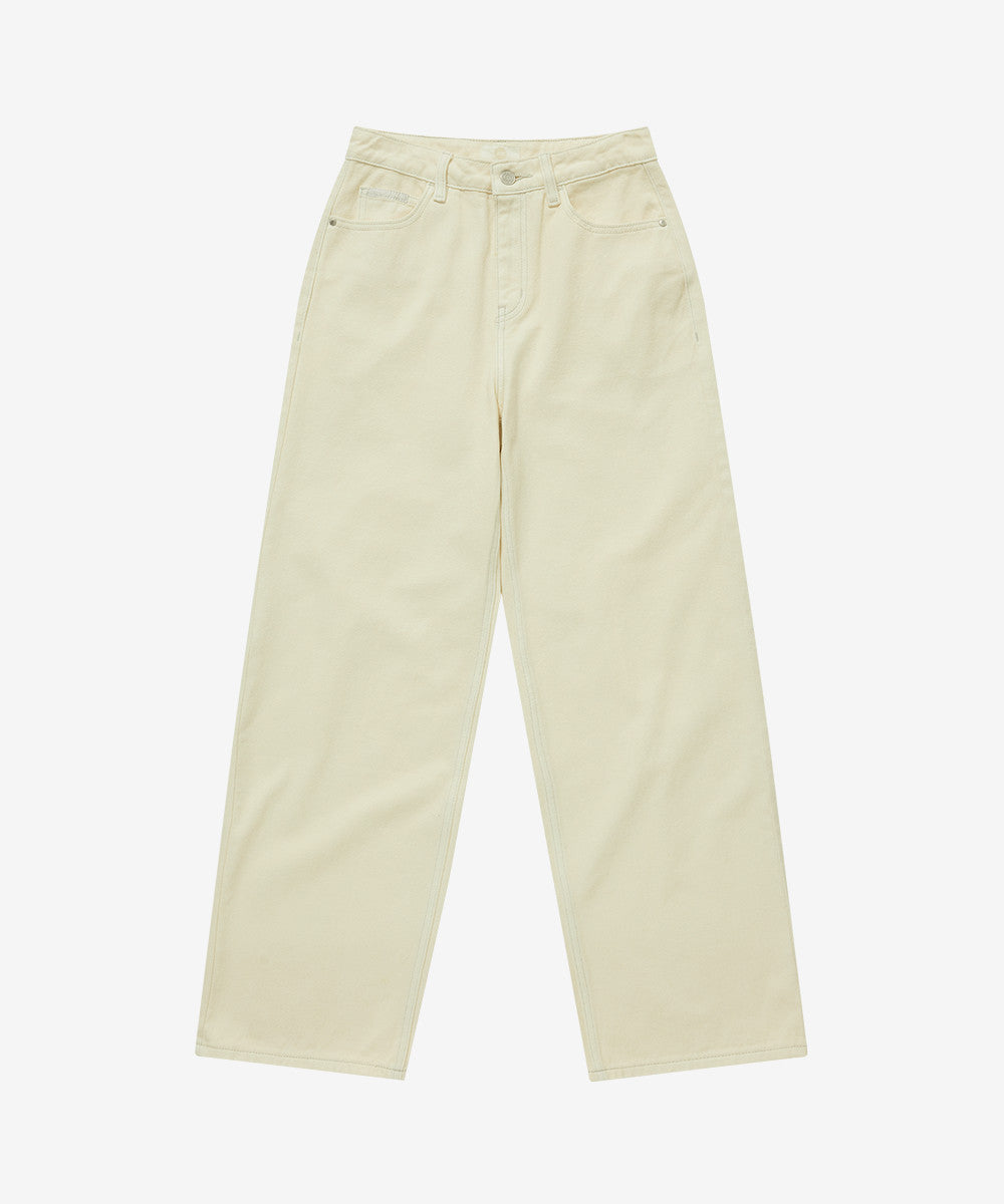 Covernat Worn by Choi Yun-ji Women's Straight Denim Pants Cream