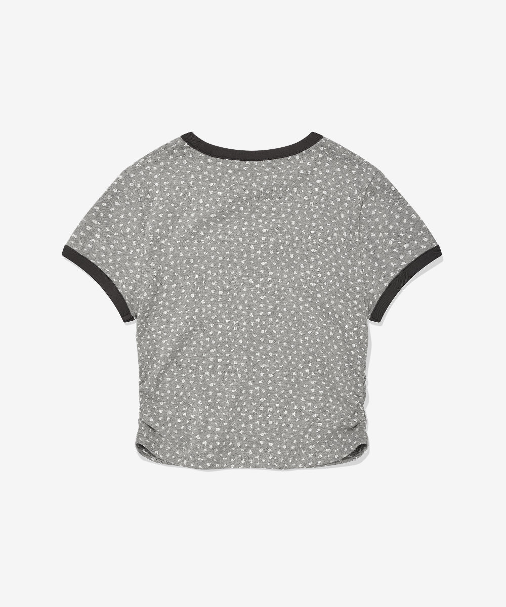 Covernat Women's Crop Eyelet T-shirt Heather Gray