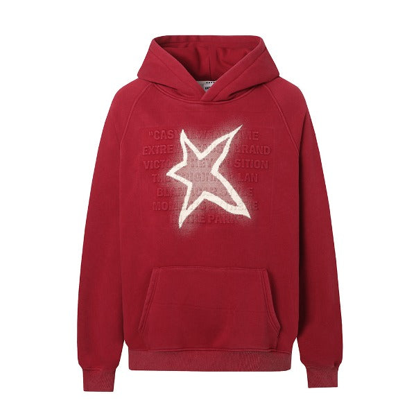 Gababa Unisex Star Print Fleece-lined Hoodie G78199 (Big Size S~XL)