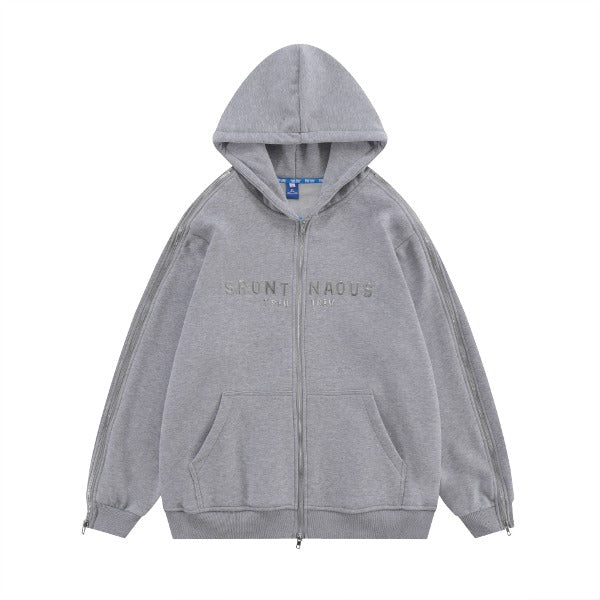 Gababa [Order Frenzy] Unisex Clean Silver Lettering Hoodie G77305