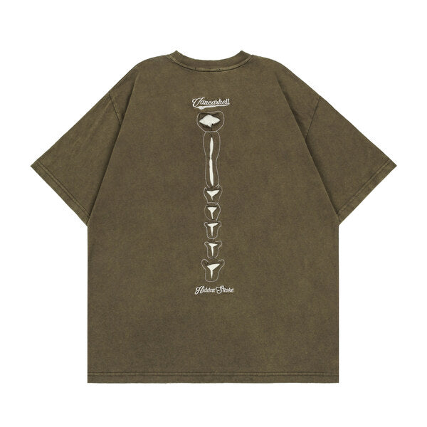 Gababa [High Demand] Unisex Casual Bone Oversized Short Sleeve T-shirt G77218 (Plus Size M~2XL)
