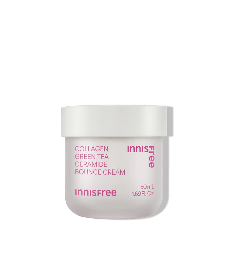 Innisfree Collagen Green Tea Ceramide Elasticity Barrier Cream - Hypoallergenic Skin Barrier Brightening Fragrance-Free (50mL)
