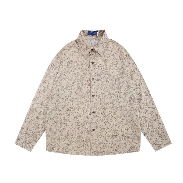 Gababa Unisex Vintage-style Oversized Collar Long Sleeve Shirt G77600 (Plus Size M~XL)
