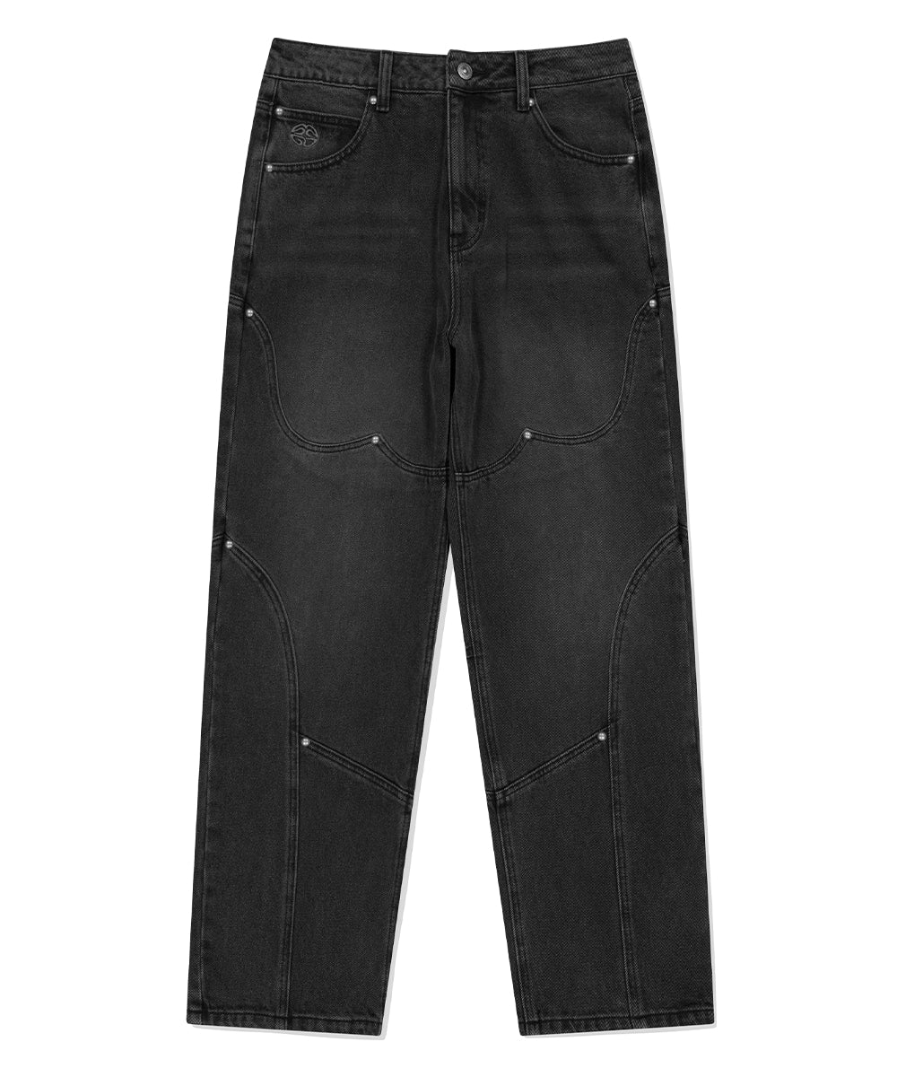 MAHAGRID WESTERN DENIM PANT [BLACK]
