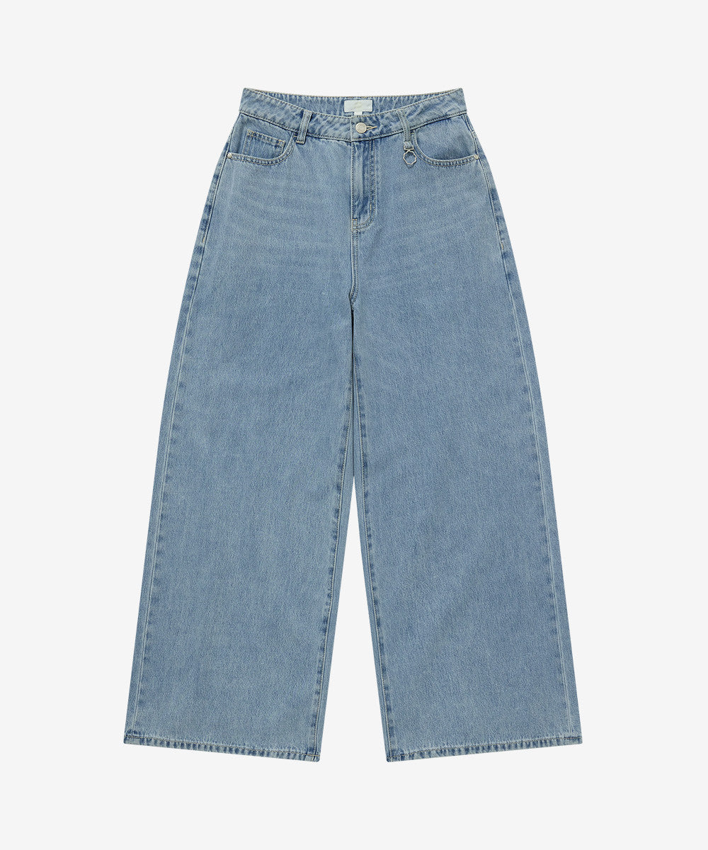 Covernat Women's Wide Denim Pants Light Blue
