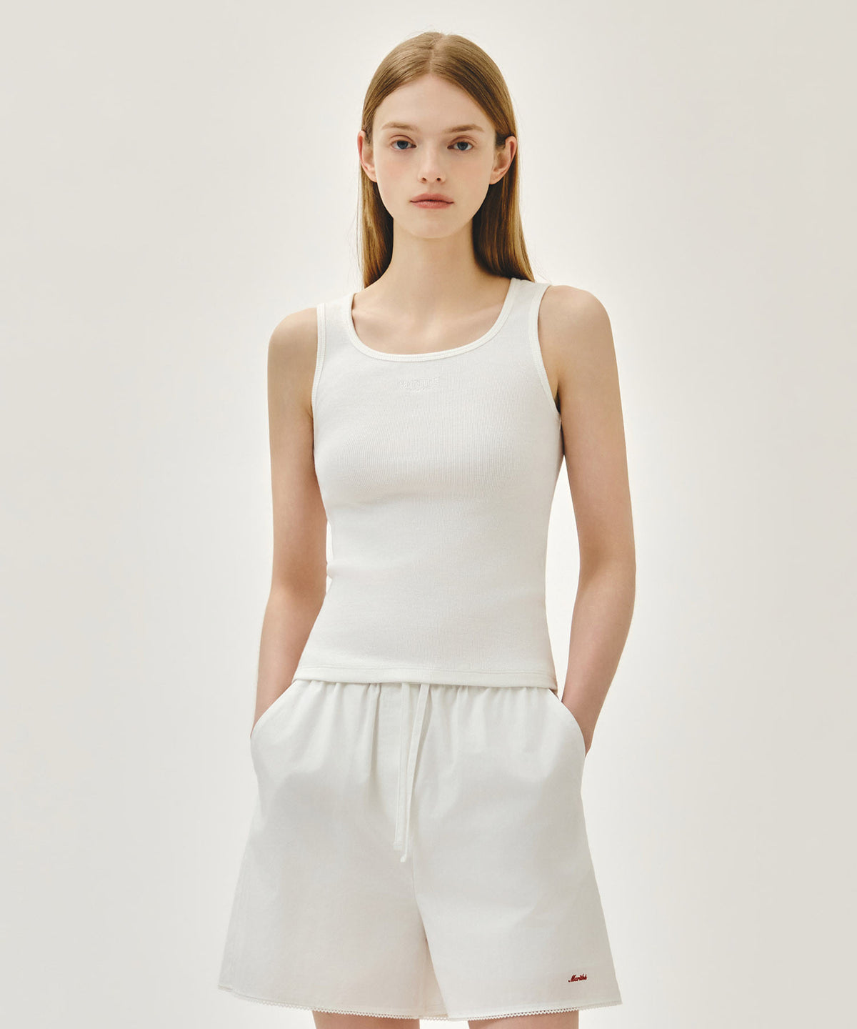 MARITHE W REGULAR LOGO SLEEVELESS white