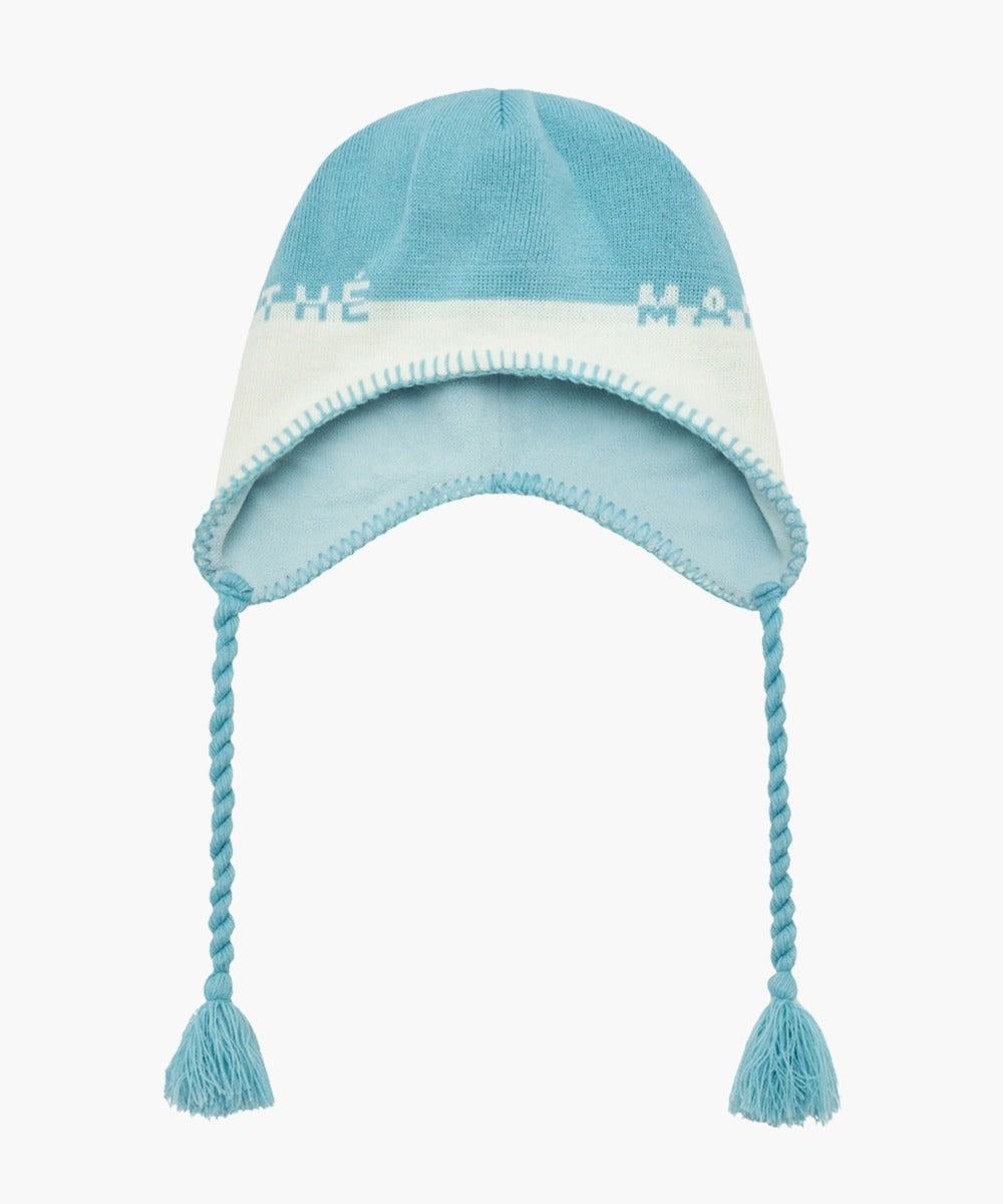 MARITHE REGULAR LOGO EARFLAP BEANIE sky blue