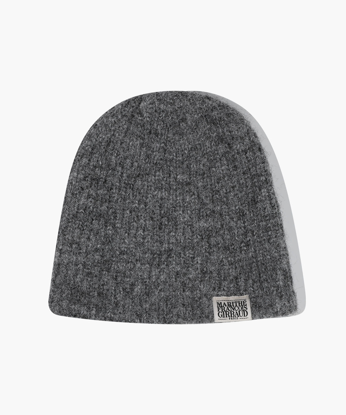 MARITHE CLASSIC LOGO HAIRY BEANIE charcoal