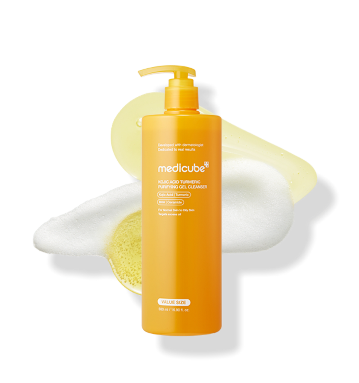 medicube Kojic Acid Turmeric Gel-to-Foam Cleanser 500ml Large Capacity