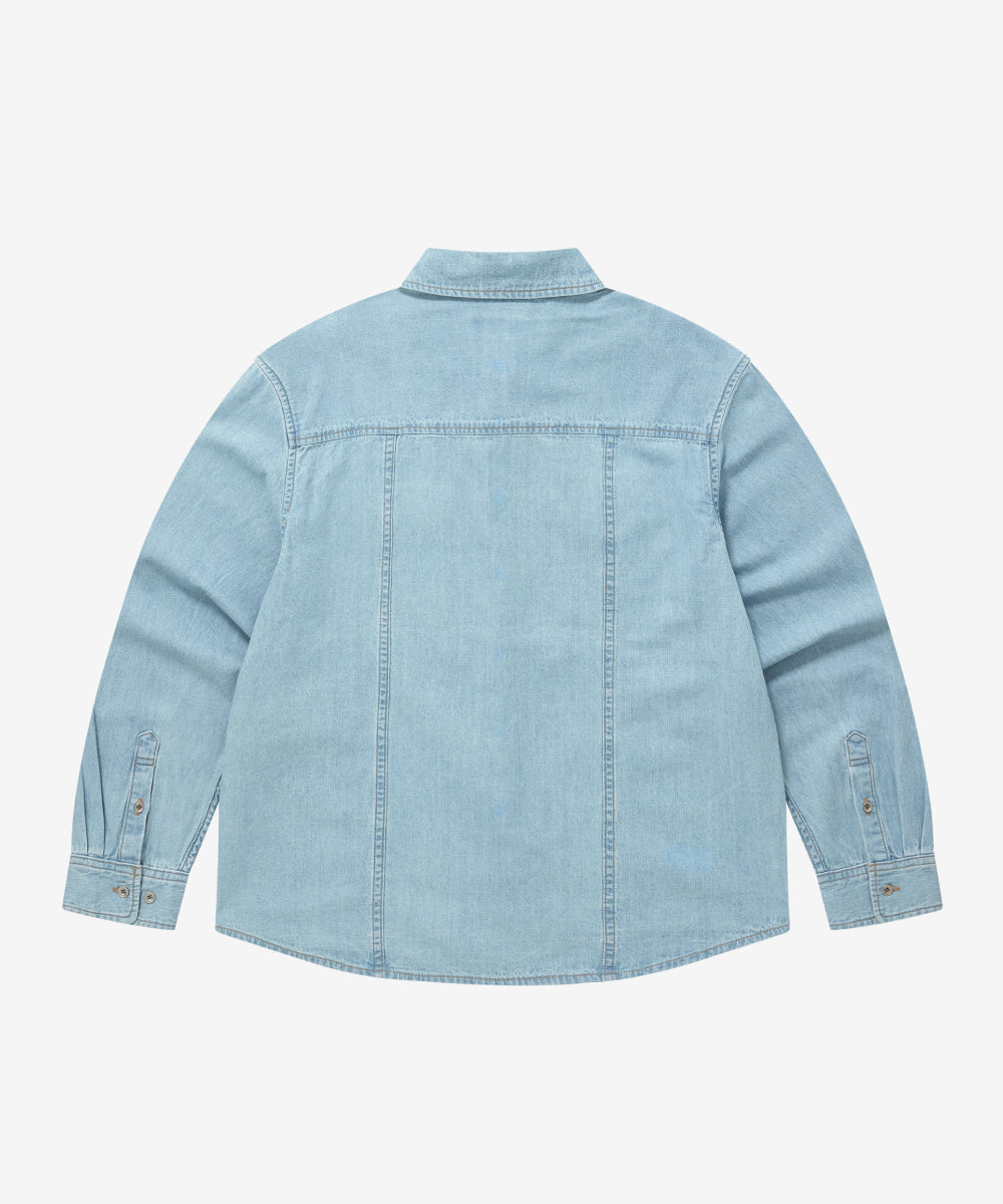Covernat Worn by Choi Yun-ji Women's Denim Shirt Light Blue