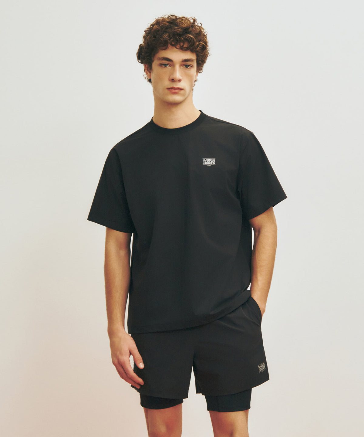 MARITHE SPORT CLASSIC LOGO WOVEN TEE black