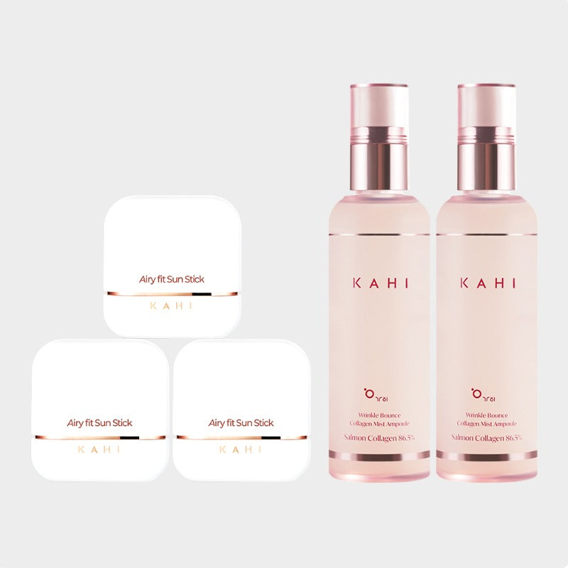 KAHI Airy Fit Sun Stick (14g) x3 + Collagen Mist (120ml) x2