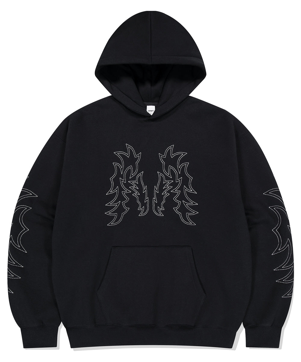 MAHAGRID WESTERN STITCH HOODIE [BLACK]