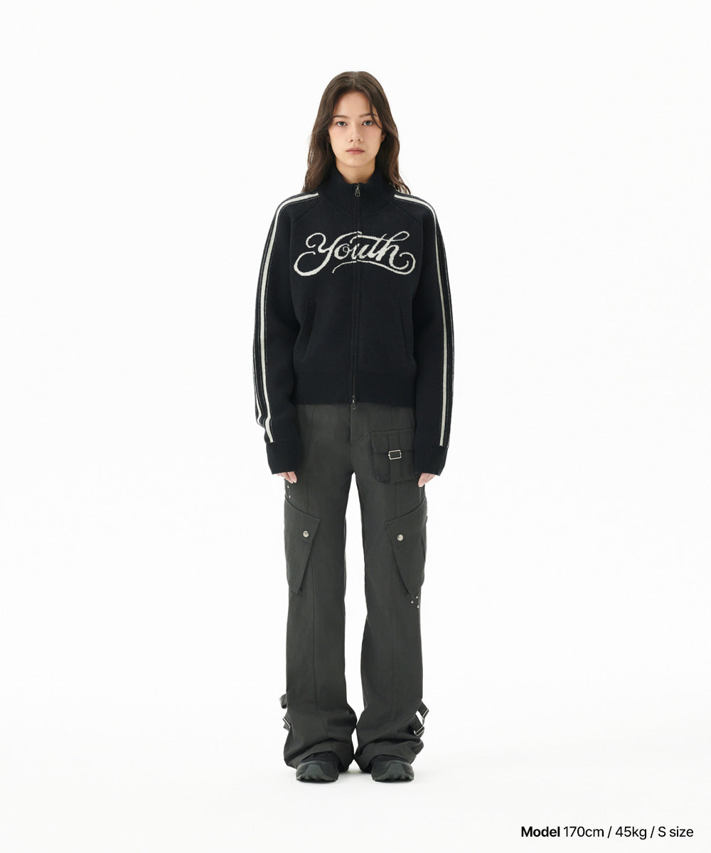 MAHAGRID UTILITY CARGO FLARE PANT [CHARCOAL]