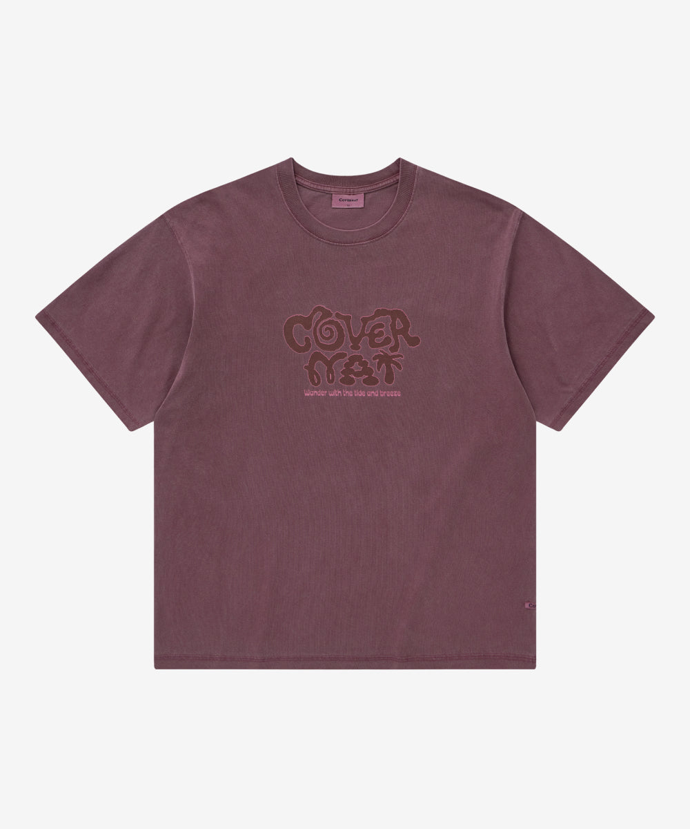 Covernat Retro Logo Graphic Dye T-shirt Wine