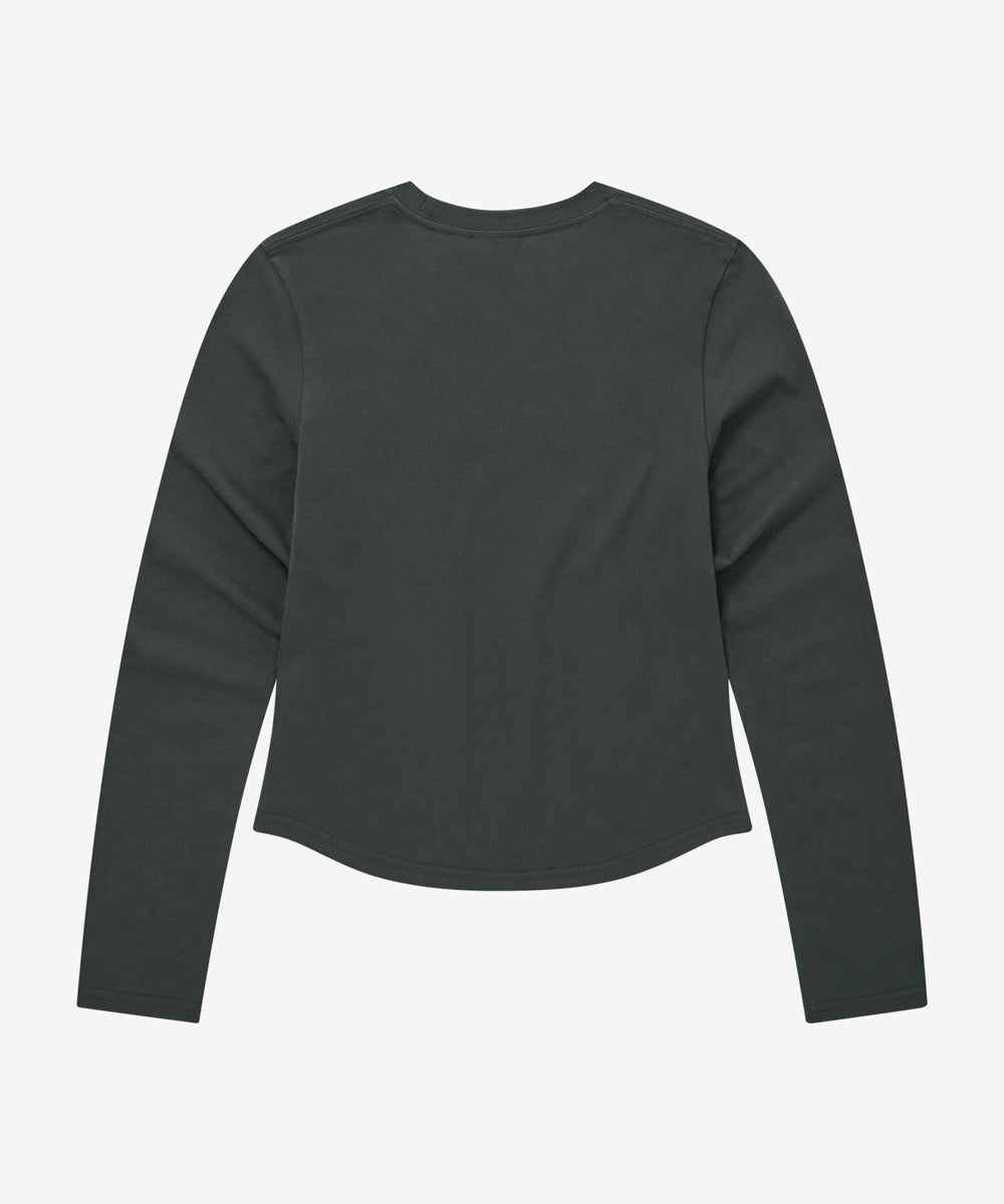 Covernat [Worn by Yunji Choi] Women's Cooper Logo Long Sleeve Charcoal