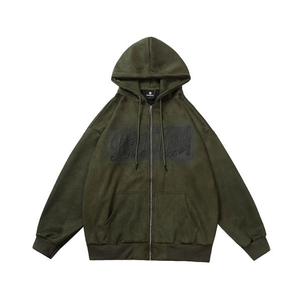 Gababa [High Demand] Unisex Stencil Letter Doodle Hoodie Zip-up G77282