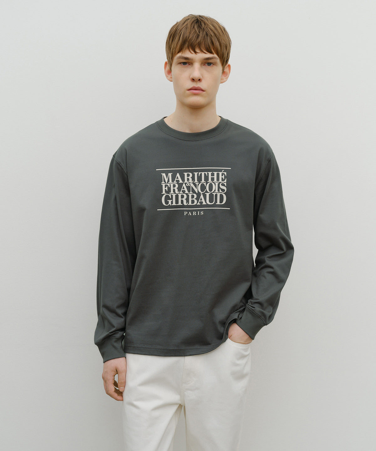 MARITHE CLASS LOGO LONG SLEEVE charcoal