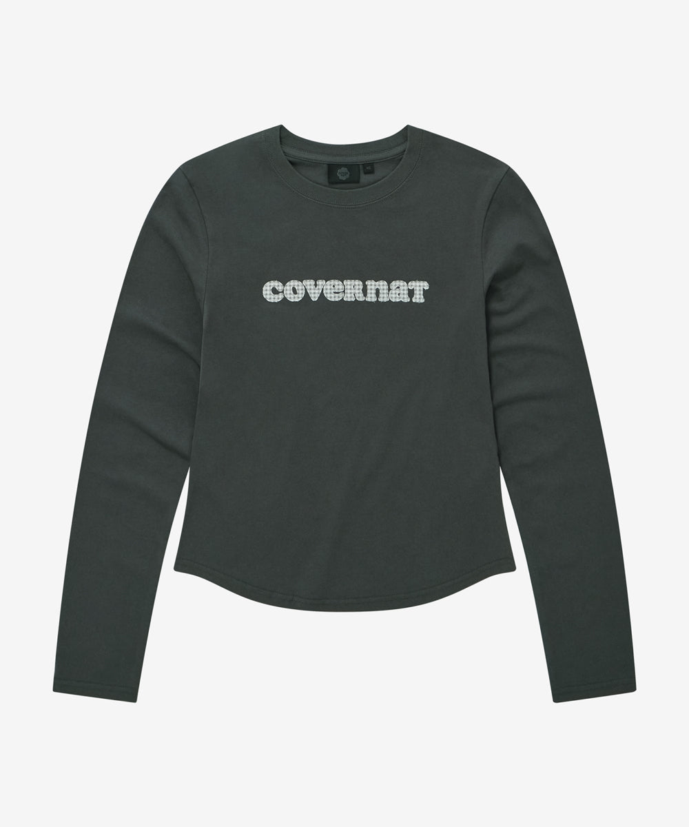 Covernat [Worn by Yunji Choi] Women's Cooper Logo Long Sleeve Charcoal