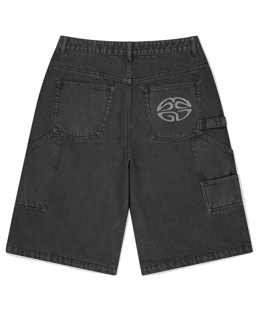 MAHAGRID DYED DOUBLE KNEE SHORT [CHARCOAL]