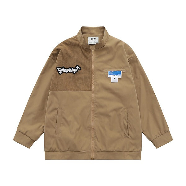 Gababa Unisex Golden-Toned Point-Decorated Daily Oversized Pullover Jacket G77534 (Big Size S~XL)