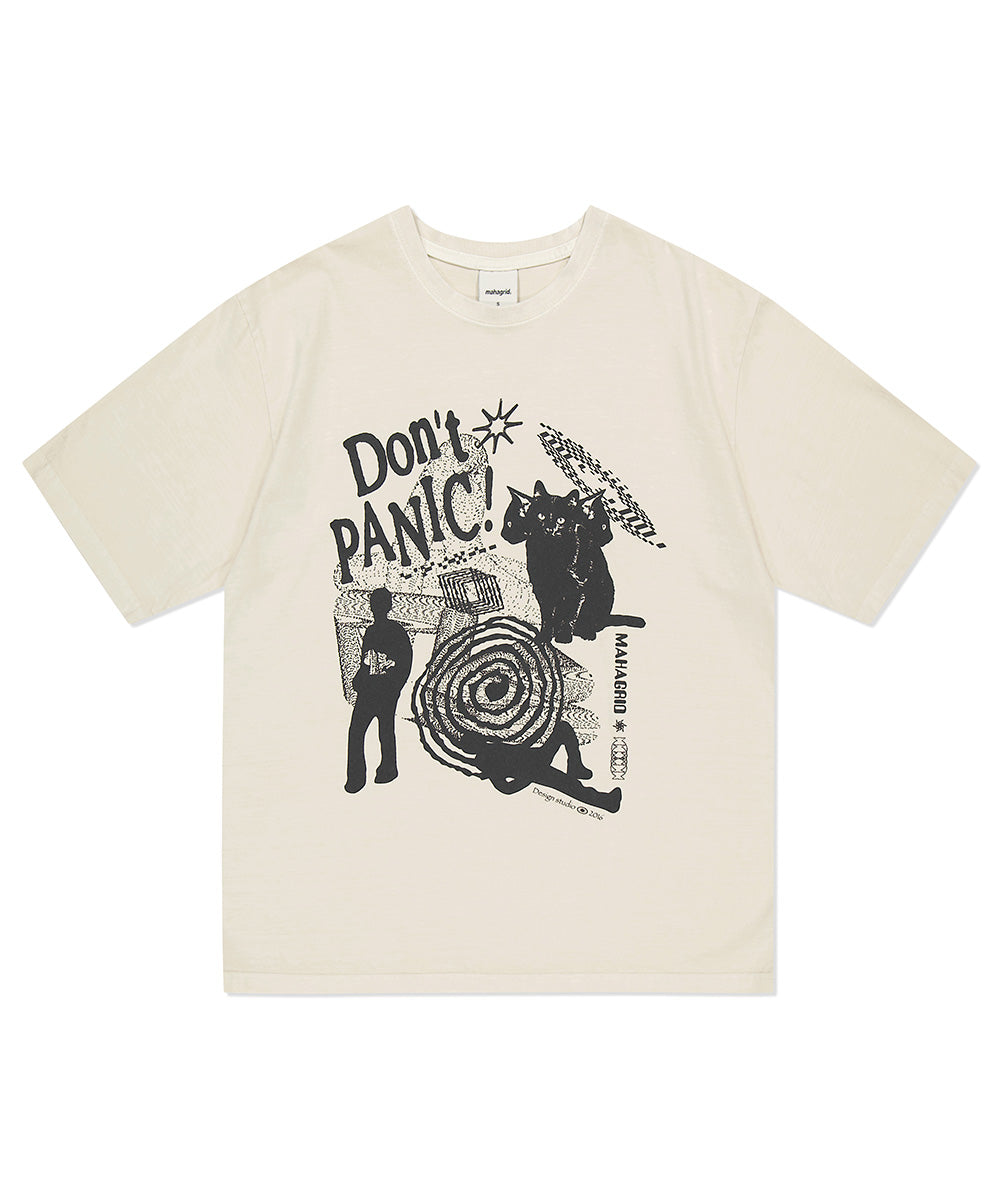 MAHAGRID DON’T PANIC PIGMENT TEE[BEIGE]
