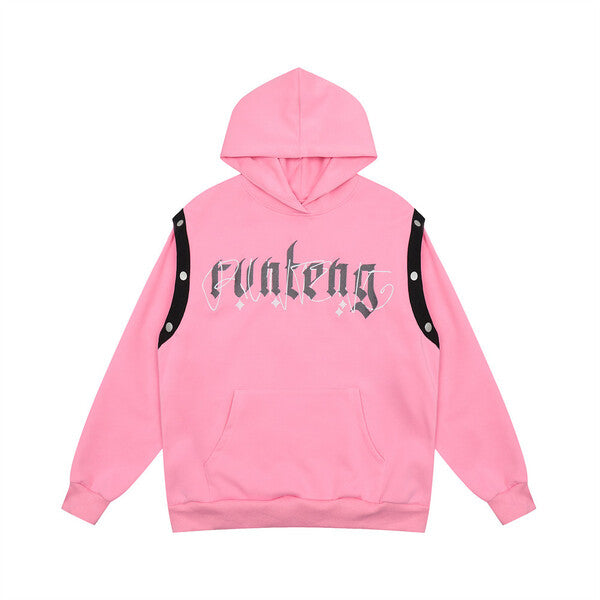 Gababa Unisex Detachable Lettering Oversized Hoodie G77849 (Plus Size M~XL)