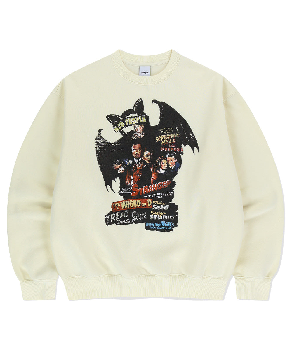 MAHAGRID BAT POST COLLAGE SWEATSHIRT [CREAM]