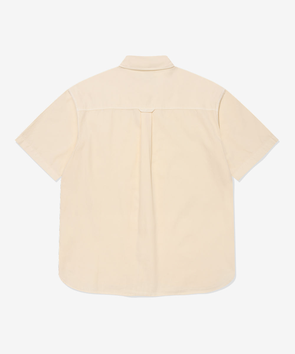 Covernat C Logo Pigment Oxford Half Shirt Lemon