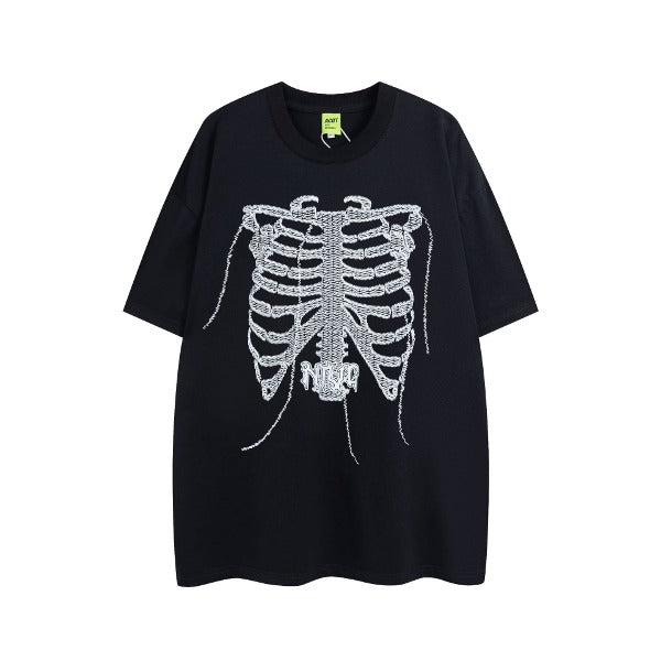 Gababa [Popular] Unisex Skull Print Short-Sleeve T-shirt G76849