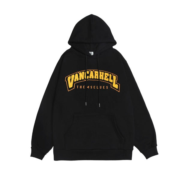 Gababa Unisex Oval Lettering Oversized Fit Hoodie G77421 (Plus Size M~2XL)