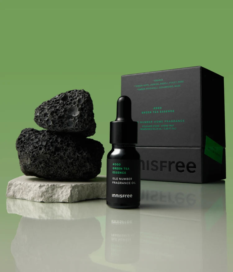 Innisfree Isle Number Home Fragrance [Greentea Essence] (VOLCANIC STONE + STONE TRAY + OIL 9mL)