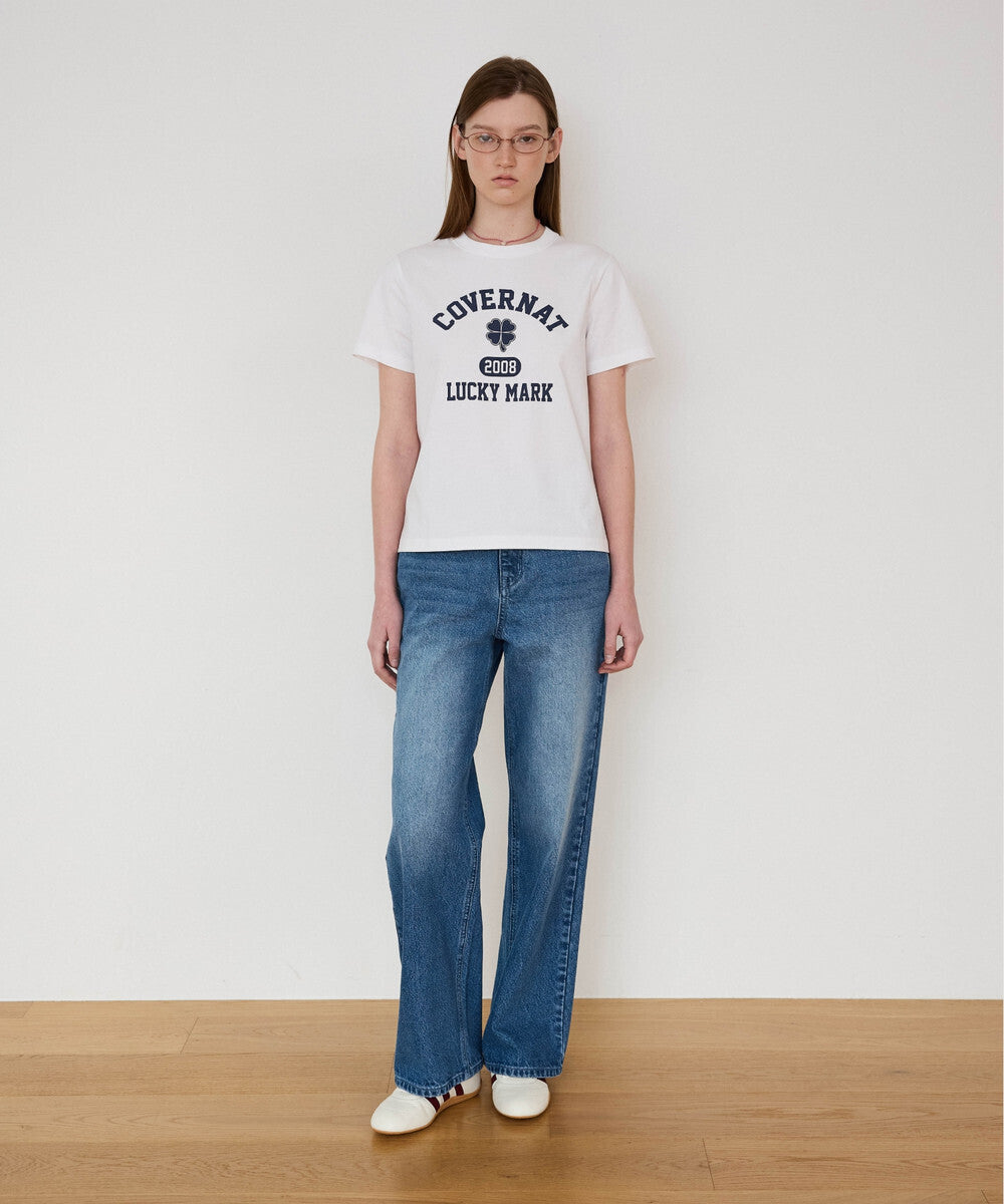 Covernat [orn by Choi Yun-ji] Women's Straight Denim Pants Blue