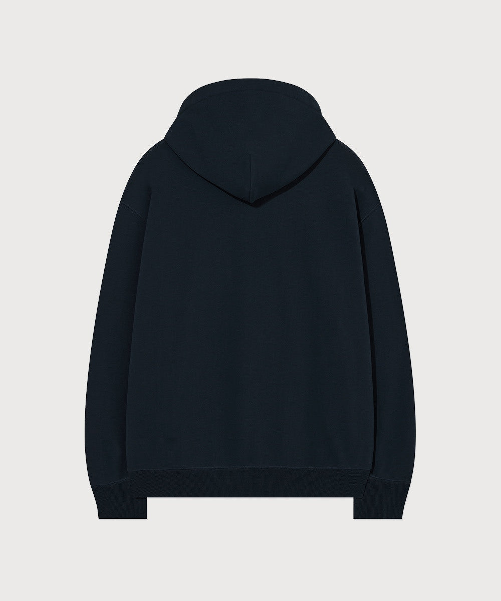 Covernat [worn by Choi Yun-ji] Button Half-Neck Hoodie Navy