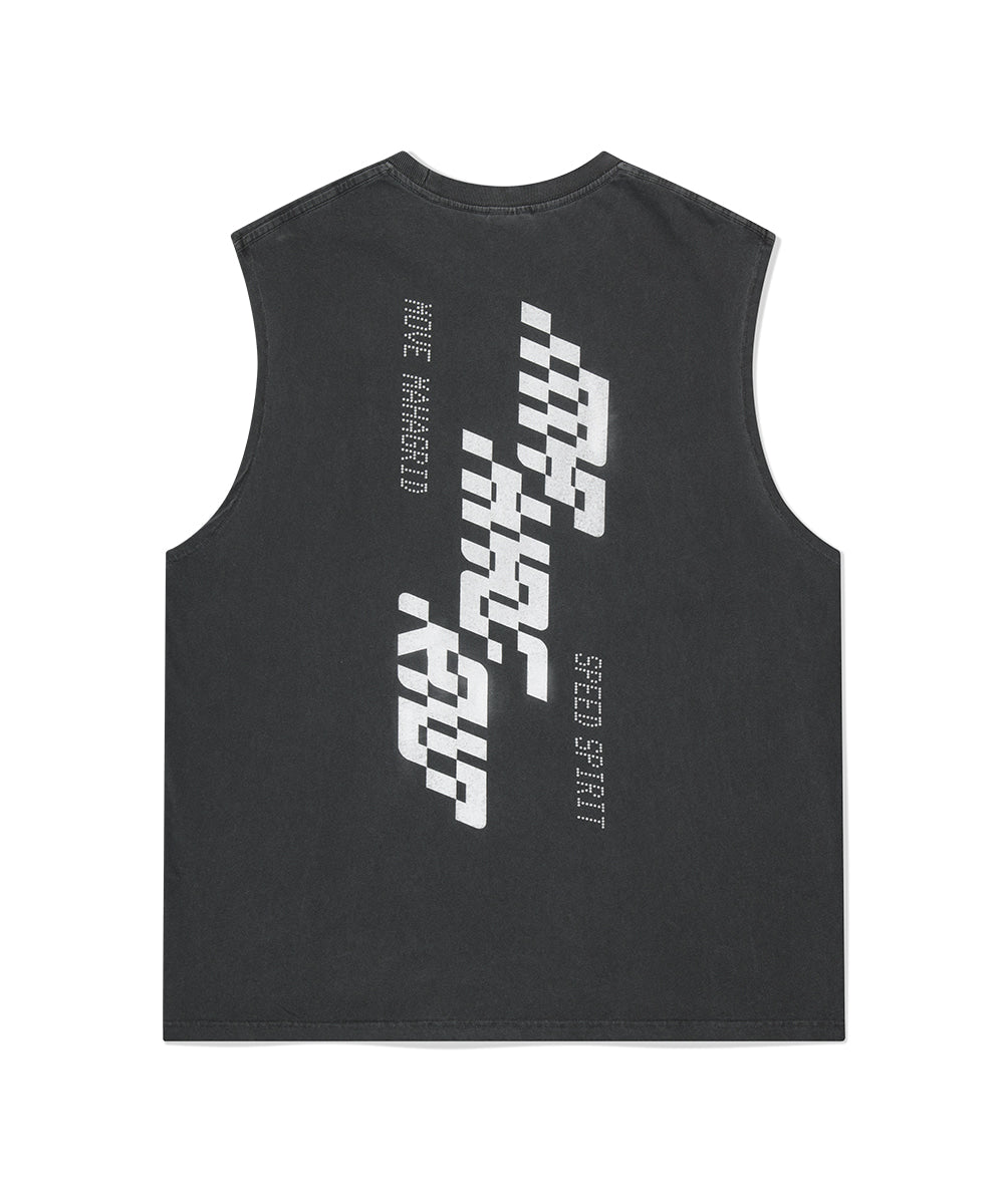 MAHAGRID TECH PIGMENT SLEEVELESS [CHARCOAL]